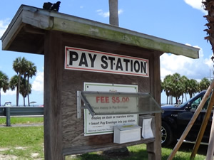 parking area pay station at courtney causeway boat ramp